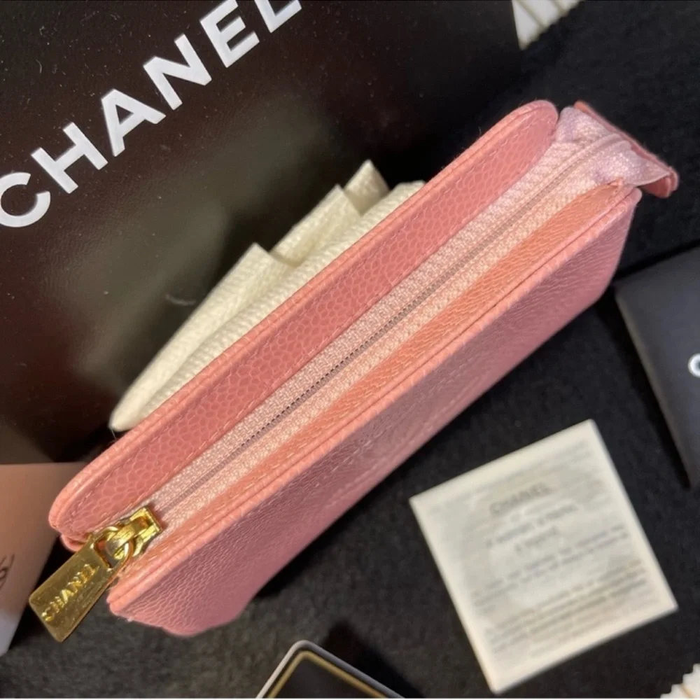 Chanel Caviar Leather Mini Pink Pouch